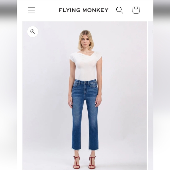 Flying Monkey NWTs A Little CloserSuper High Rise Crop Slim Straight Jeans